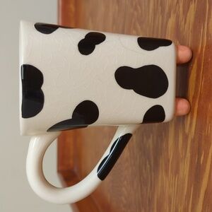 Ceramic Cow Print Mug with Udder Feet
